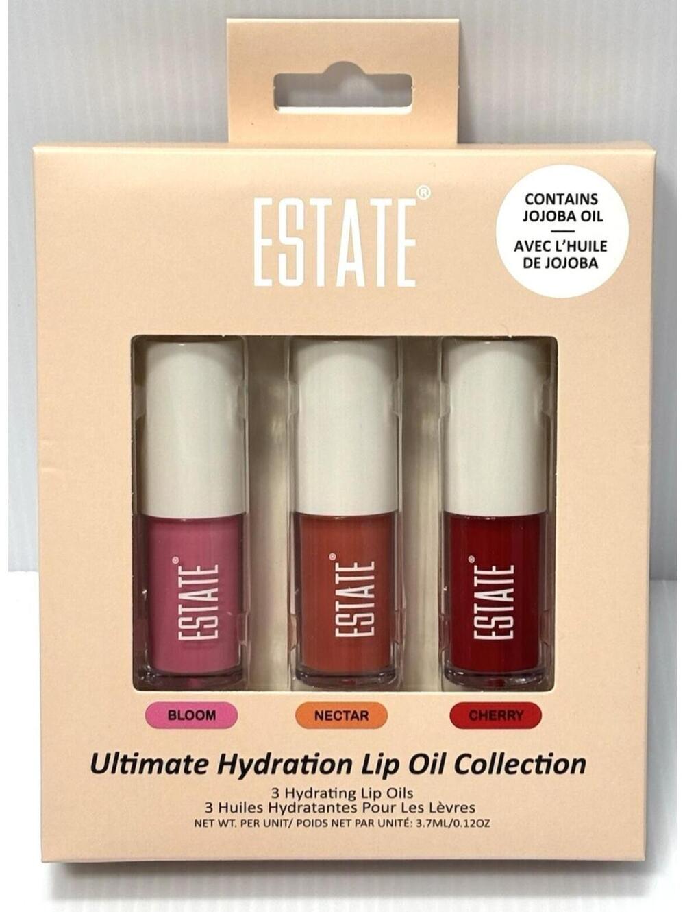 Estate Cosmetics Ultimate Hydration Lip Oil Collection - 3 Piece Set - New!